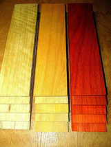 15 Pieces Kiln Dried Thin Limba, Lemonaballi, &amp; Padauk 12&quot; X 3&quot; X 1/4&quot; - £39.52 GBP