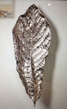 Leaf Shaped Wall Plaque Table Display Aluminum 23.7" High Silver Nature image 2