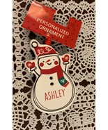 Ganz Personalized Christmas Ornament ASHLEY 3 In Cute Ceramic Snowman Br... - £9.51 GBP