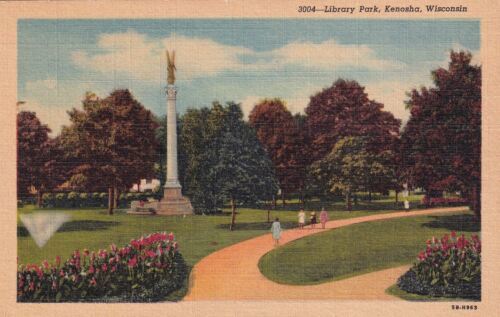 Primary image for Library Park Kenosha Wisconsin WI Postcard C11