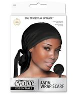 Evolve Satin Wrap Scarf Black 100% Polysatin Womens Scarf Solid - $3.19 CAD