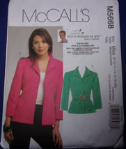 McCall’s Misses’ Jackets Size 8-20 #M5668 Uncut - £4.71 GBP