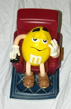 Vintage Collectible 1999 M&M Pull Lever Candy Dispenser Yellow Peanut / 8" High - $20.26