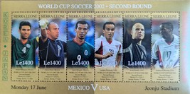 World Cup Soccer 2002 Second Round Mexico V USA Stamp Sheet 6 stamps  - $1.95