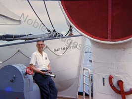 1962 Man w/ Camera SS Bahama Star Lifeboat Miami Kodachrome 35mm Slide - £4.28 GBP