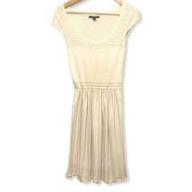 American Eagle Crochet Cap Sleeve Knit Sweater Dress Size Small Beige Stretch - £14.73 GBP