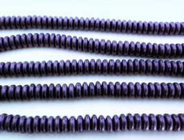 50 6mm Czech Glass Rondelle Beads: Metallic Suede - Purple - £1.95 GBP