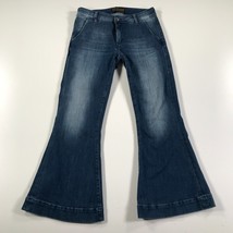 Seafarer Jeans Womens 25 Blue Bellbottoms Flared Leg Sea Breaker Italy - $111.95