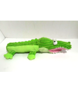 Green Alligator Crocodile 13&quot; Plush Black / White Eyes Open Pink Mouth - £11.75 GBP