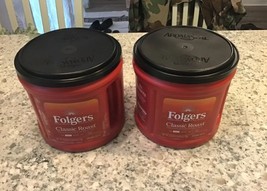 2- 25.9 oz Empty Red Coffee Cans W/Lids Folgers Garage Craft Storage Containers - £6.50 GBP