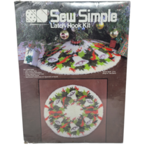 Sew Simple Christmas Tree Skirt Rug Latch Hook Kit Holly Wreath Holiday ... - $54.44
