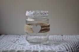Jar, candle holder Daisy 5 for the wedding table from Rustic Art. - $5.79