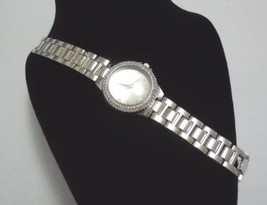 New York &amp; Co. Silver Tone Pave Simulated Diamond Accent Womens Watch W113 - $32.63