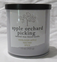 Kirkland&#39;s 15 Oz Jar Candle Up To 40 Hrs Natural Wax Blend Apple Orchard Picking - £24.63 GBP