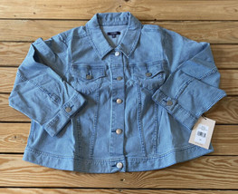 NYDJ NWT Women’s 3/4 Sleeve Pinstriped Denim Trucker Jacket Size 0X Blue DM - £17.70 GBP