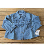 NYDJ NWT Women’s 3/4 Sleeve Pinstriped Denim Trucker Jacket Size 0X Blue DM - £17.47 GBP