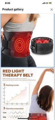 Cordless Infrared Light Therapy Belt with Heating Vibration Massage Pain Relief Item image 2