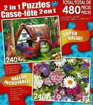 Little Cottage in The Woods/Summer Flowers - Total 480 Jigsaw Puzzles - £10.05 GBP