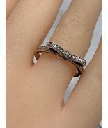 PANDORA Sterling Silver 925 ALE Sparkling Bow Clear CZ Ring Size 7 - $60.00