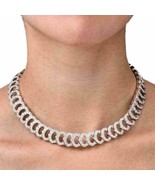 30CT Round Cut Diamond 14K White Gold Finish Women&#39;s Exclusive Choker Ne... - €293,65 EUR