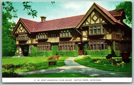 CW Post Memorial Club House Battle Creek Michigan MI UNP Chrome Postcard F14 - £2.29 GBP