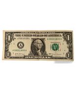 2017 1$ One Dollar Bill 5 of a Kind and Double "08001800" Serial Number - $16.82