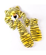 Tiger Cat Animal Spirit Hood Beanie Cap Hat w/ Paws Gloves Mittens Yello... - $16.83