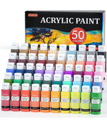 Acrylic Paint for Artists, 50 Colors , 2Oz/60Ml Bottles, Rich Pigmented,... - £42.05 GBP