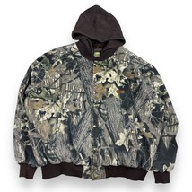 Cabelas Camo Jacket Mens XL Quilt Lined Hoodie Mossy Oak Break Up Hunting  READ - £21.80 GBP