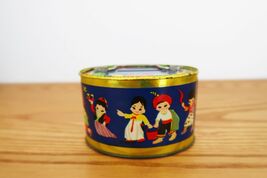 Vintage tin lithograph small piggy bank with international children design - $12.99