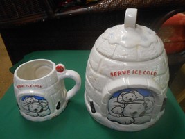 Great Collectible Houston Harvest Coca Cola  IGLOO  Cookie Jar and Cup - £25.75 GBP