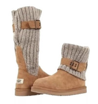 UGG Chestnut Cambridge Knit Suede 1003175 Boots Booties 6 - $859.96 MXN