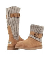 UGG Chestnut Cambridge Knit Suede 1003175 Boots Booties 6 - $859.96 MXN