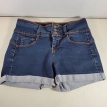 Wax Jean Womens Shorts Butt I Love You Denim Medium 3 Buttons Zipper - $11.99