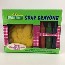Sesame Street Soap Crayons Foaming Character Sponge Big Bird Vintage 199... - $39.55