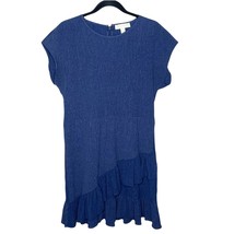 MICHAEL KORS navy blue gauzy lightweight ruffle dress size medium - £15.21 GBP