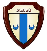 McCall Irish Coat of Arms Shield Plaque - Rosewood Finish - £34.39 GBP