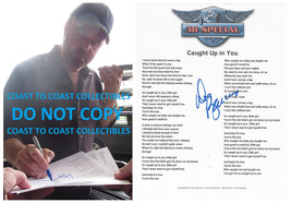 Don Barnes signed 38 Special Caught Up in You Lyrics sheet COA Proof autographed - £118.69 GBP