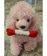 Ty Beanie Babies &quot;Pup-In-Love&quot; Pink Poodle Puppy Dog Bone MINT TAGS - £7.83 GBP