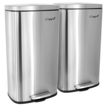 Elama 2 piece 8 Gallon Each 30 Liter Rectangular Stainless Steel Twin St... - $115.78