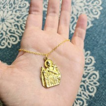 Vintage Gold &amp; Silver Saint St Gerard Necklace - $34.99