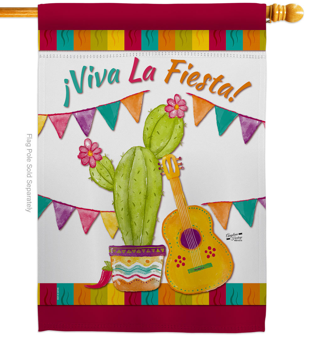 Viva La Fiesta House Flag Party 28 X40 Double-Sided Banner - $36.97