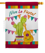 Viva La Fiesta House Flag Party 28 X40 Double-Sided Banner - £29.20 GBP