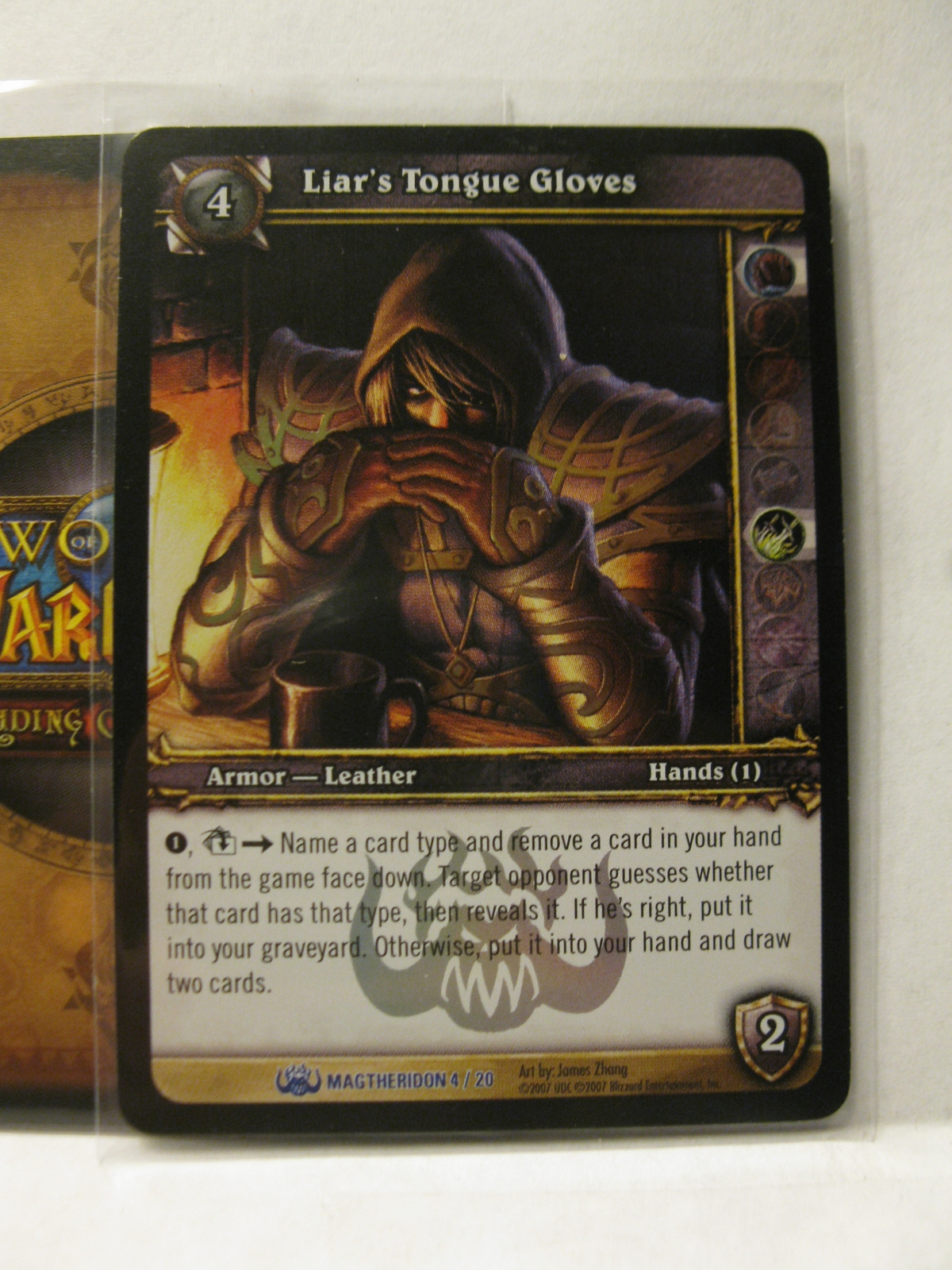 Primary image for (TC-1583) 2007 World of Warcraft Trading Card #4/20: Liar's Tongue Gloves - FOIL
