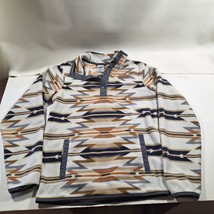 Cinch Pullover Men XS Cream Tan Aztec Polar Fleece Quarter Snap Southwes... - €34,60 EUR