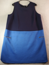 Merona Dress Womens 2XL Blue Polyester Sleeveless Round Neck Pockets Back Zipper - £15.85 GBP