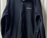 Columbia Full Zip Fleece Jacket Mens Size XL Black White Embroidered Log... - $18.98