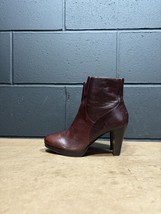Nine West Pook Brown Leather Heeled Ankle Boots Sz 6 M - £27.53 GBP