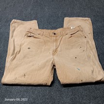 ** Dickies Lightweight Canvas Pants Men 36x32 Brown Utility Knife Pocket... - $17.05