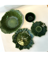 woodfield steubenville plates, set of 4 Green, tea cup, saucer, plate an... - $688.17 MXN